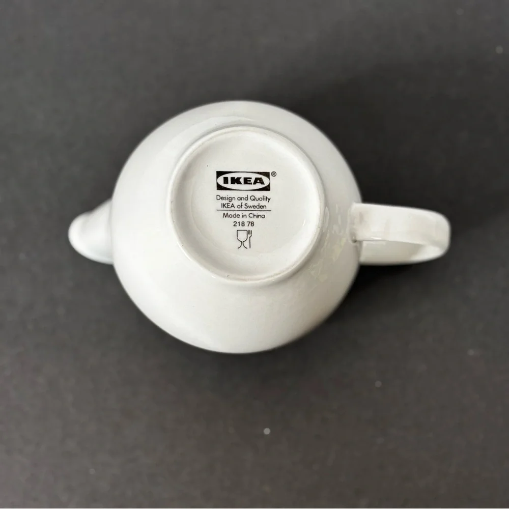 White Ceramic Creamer/Syrup Little Pitcher from IKEA OF SWEDEN LikeNew Farmhouse